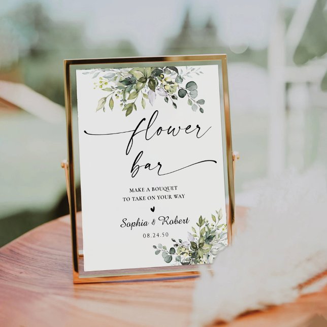 Greenery Bridal Shower Flower Bar Sign (Creator Uploaded)