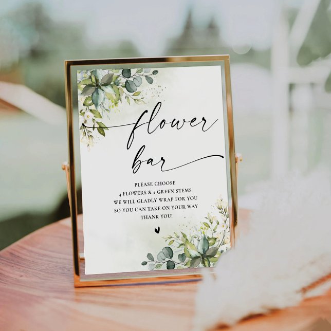 Greenery Bridal Shower Flower Bar Sign (Creator Uploaded)