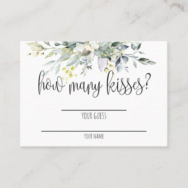 Greenery Bridal Shower Game Card (Front)