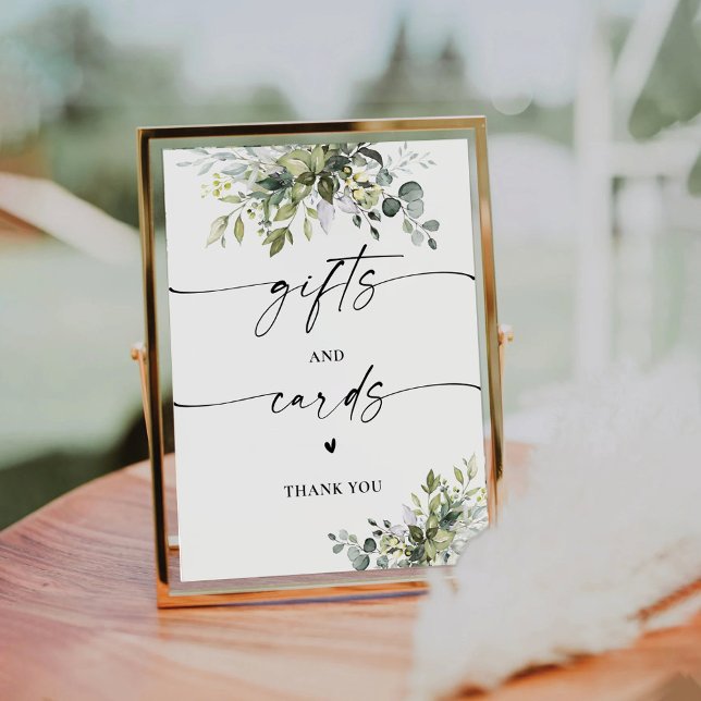 Greenery Bridal Shower Gifts and Cards Sign (Creator Uploaded)