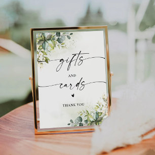 Greenery Bridal Shower Gifts and Cards Sign