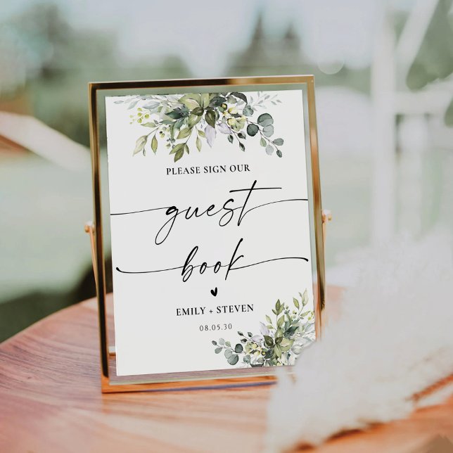 Greenery Bridal Shower Guest Book Sign (Creator Uploaded)