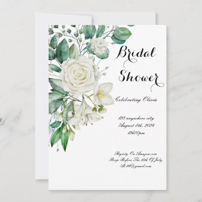 GREENERY BRIDAL SHOWER INVITATION (Front)
