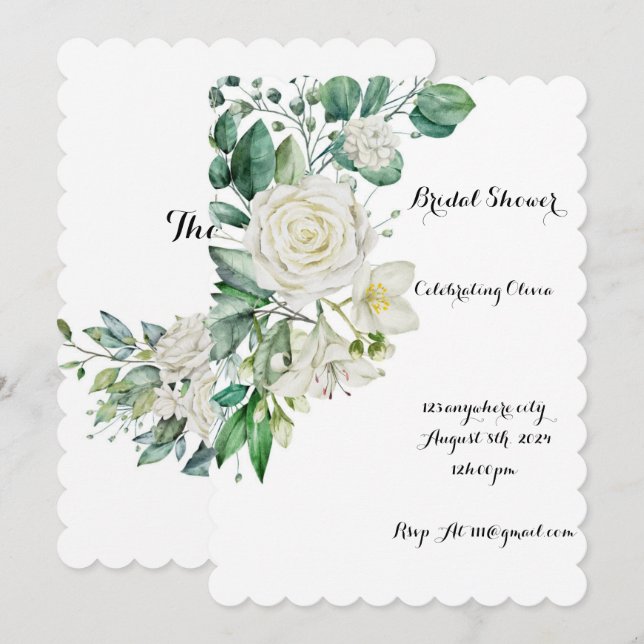 GREENERY BRIDAL SHOWER INVITATION (Front/Back)