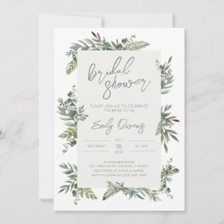 Greenery Bridal Shower Invitation