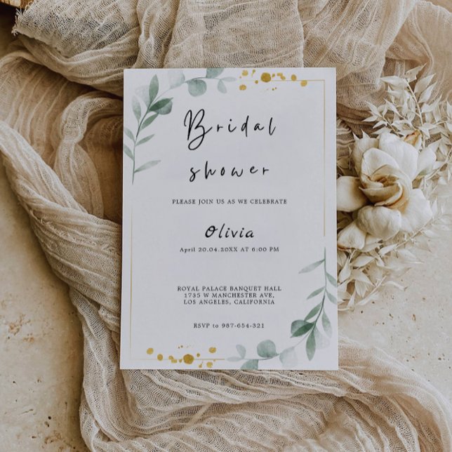 Greenery Bridal Shower Invitation (Greenery Bridal Shower Invitation)