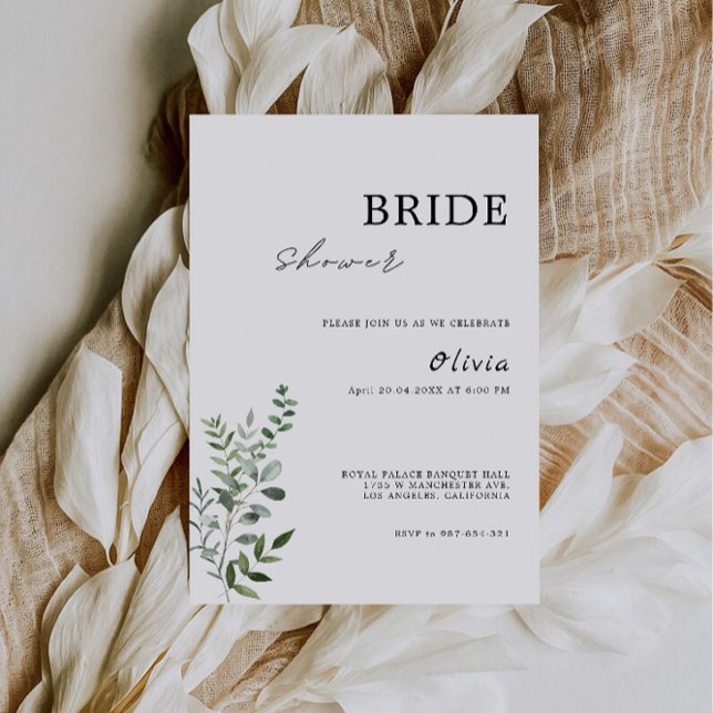 Greenery Bridal Shower Invitation (Greenery Bridal Shower Invitation)