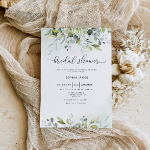 Greenery bridal shower invitation