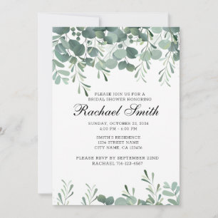 Greenery Bridal Shower Invitation Template,