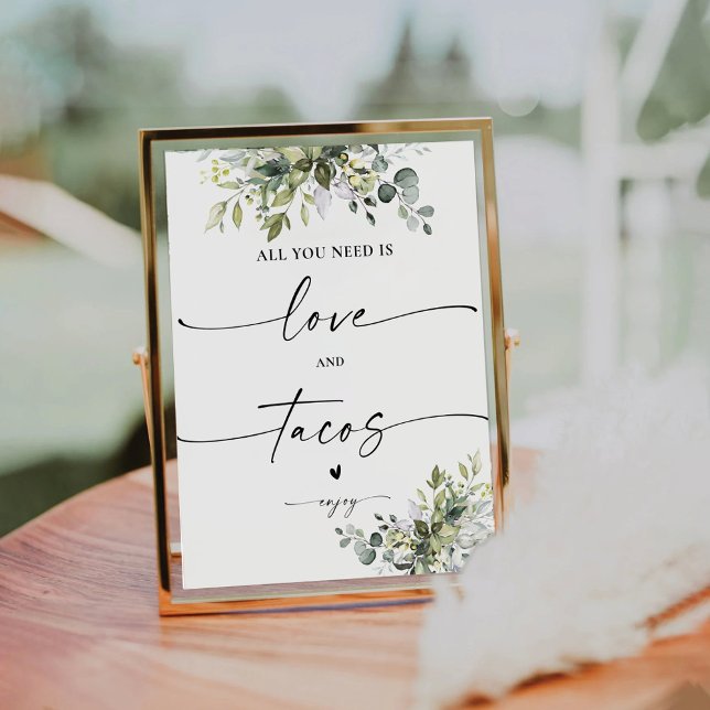 Greenery Bridal Shower Love and Tacos Sign (Creator Uploaded)