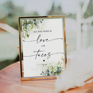 Greenery Bridal Shower Love and Tacos Sign