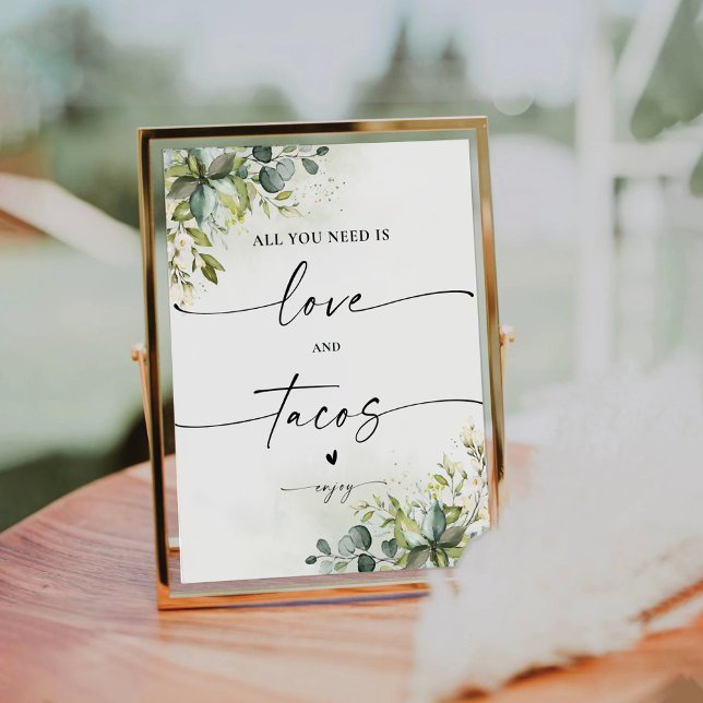 Greenery Bridal Shower Love and Tacos Sign (Creator Uploaded)