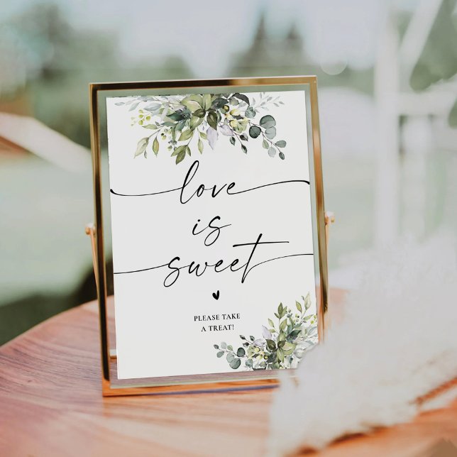 Greenery Bridal Shower Love Is Sweet Sign (Creator Uploaded)