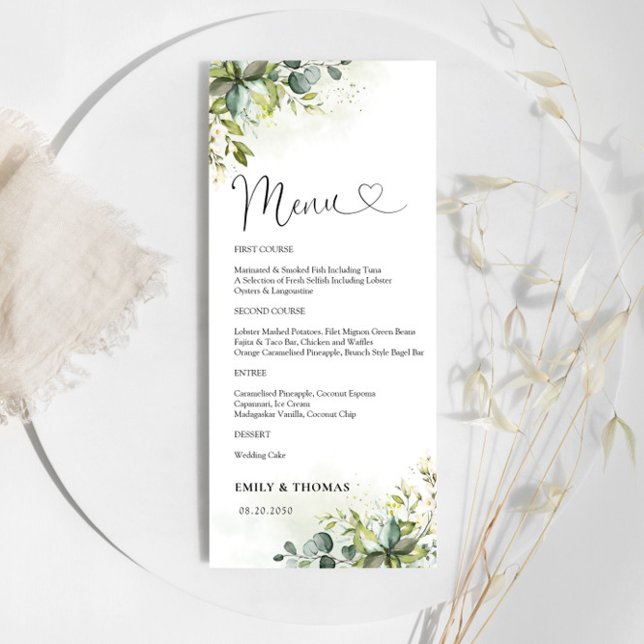 Greenery Bridal Shower Menu (Creator Uploaded)