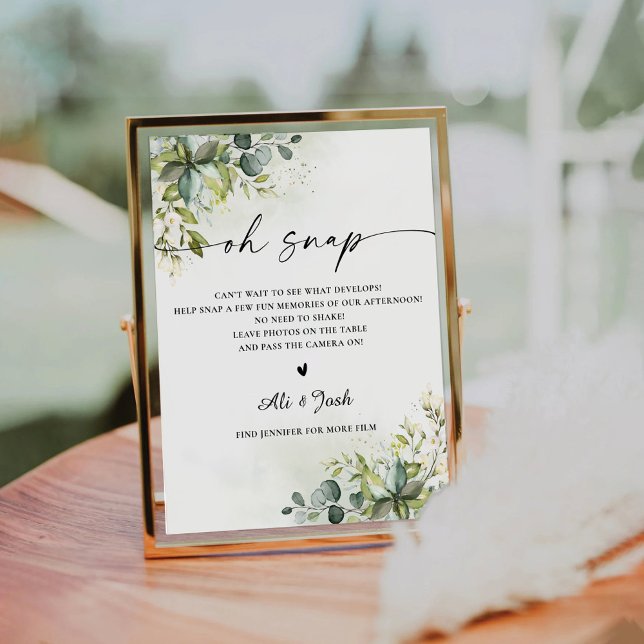 Greenery Bridal Shower Oh Snap Sign (Creator Uploaded)