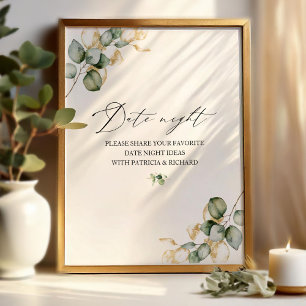 Greenery Bridal Shower Recipe Card Sign