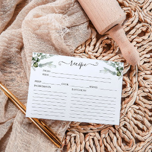 Greenery Bridal Shower Recipe Cards