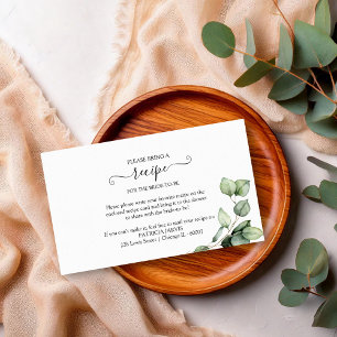 Greenery Bridal Shower Recipe Request Enclosure Card
