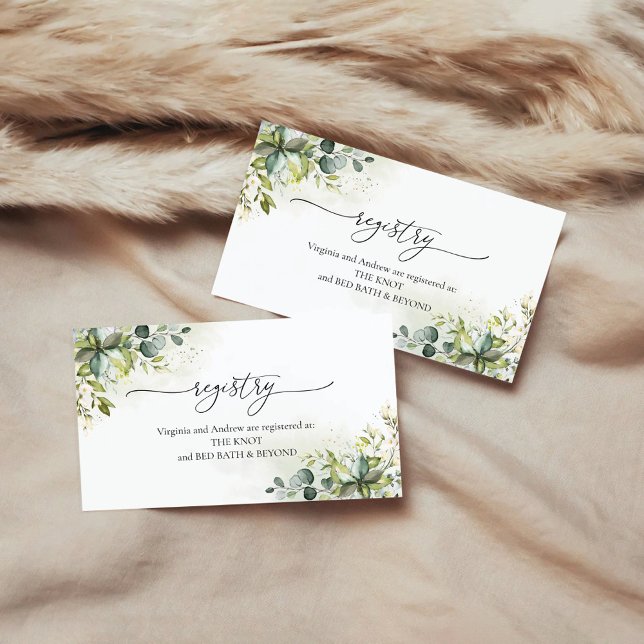 Greenery Bridal Shower Registry Enclosure Card (Creator Uploaded)