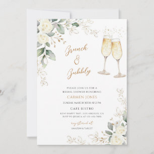 Greenery Brunch Bubbly Bridal Shower Invitation