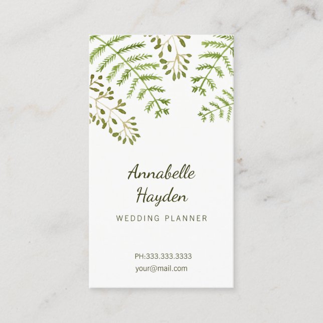 greenery business cards (Front)