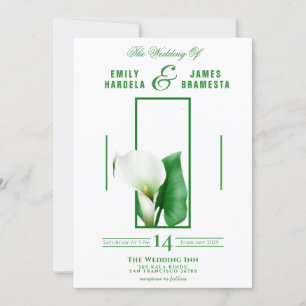 Greenery Cala Lily Wedding Invitation Card