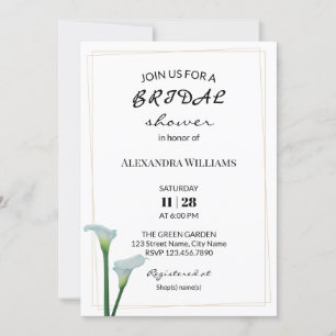 Greenery Calla Lily Bridal Shower Invitation