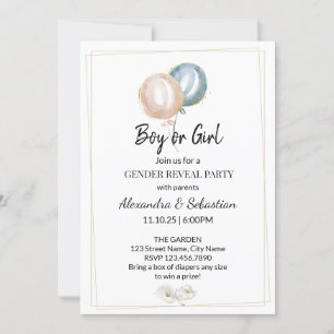 Greenery Calla Lily Gender Reveal Invitation