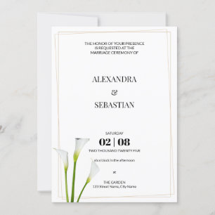 Greenery Calla Lily Wedding Invitation