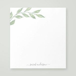 Greenery Calligraphy Personalised Notepad