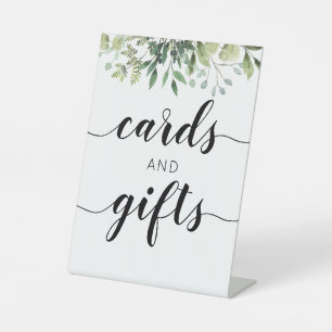 Greenery Calligraphy Wedding Cards and Gifts Pedes Pedestal Sign