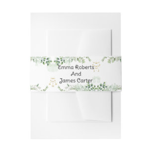 Greenery Calligraphy Wedding Invitation Belly Band