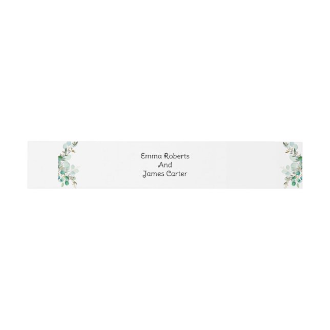 Greenery Calligraphy Wedding Invitation Belly Band (Flat)