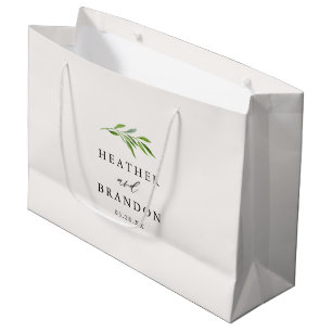Greenery Calligraphy Wedding Welcome Gift Bag