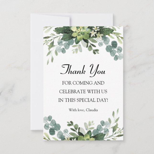 Greenery Card Acknowledgements (Front)