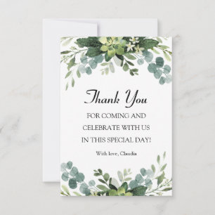 Greenery Card Acknowledgements