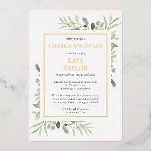 Greenery Celebration of Life Funeral Gold