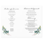 Greenery Celebration of Life Funeral Program