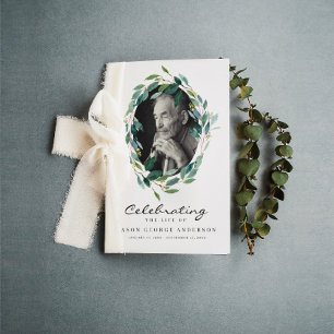 Greenery Celebration of Life Funeral Program Flyer