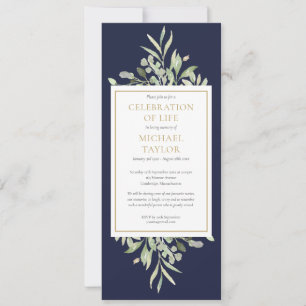 Greenery Celebration of Life Funeral Service Invitation