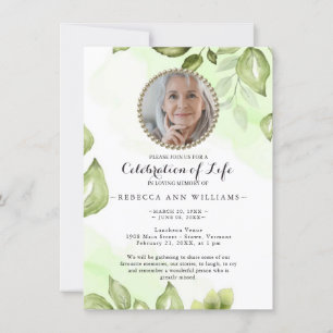 Greenery Celebration of Life Invitation