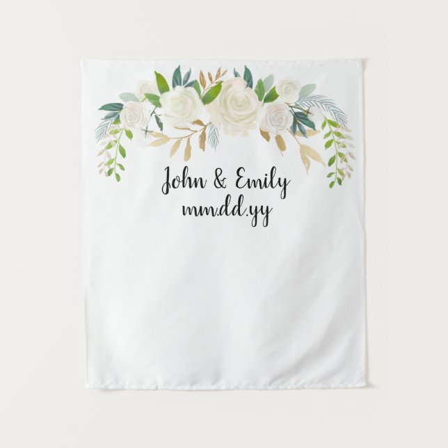 Greenery Ceremony Photo Booth Summer Wedding Decor Tapestry (Front)