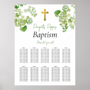 Greenery Christening Baptism Seating Chart