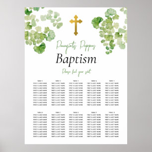 Greenery Christening Baptism Seating Chart