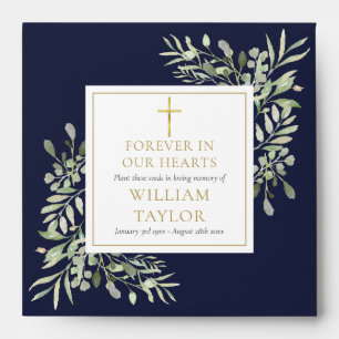 Greenery Christian Funeral Memorial Seed Packet Envelope