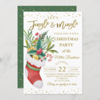 Greenery Christmas Bouquet Sock Jingle and Mingle