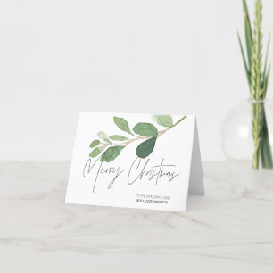 Greenery Christmas Card for Dad Holiday Greeks
