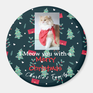 Greenery Christmas Pet Cute Photo Family  Magnet