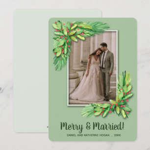 Greenery Christmas Photo Holiday Card