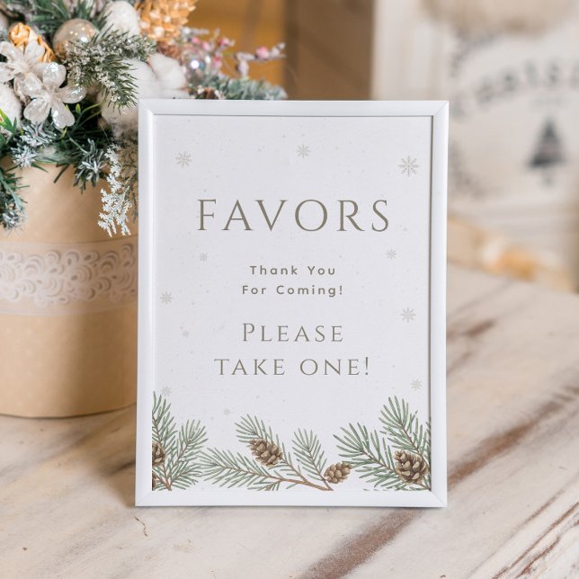 Greenery Christmas Winter Shower Favours Poster (Creator Uploaded)